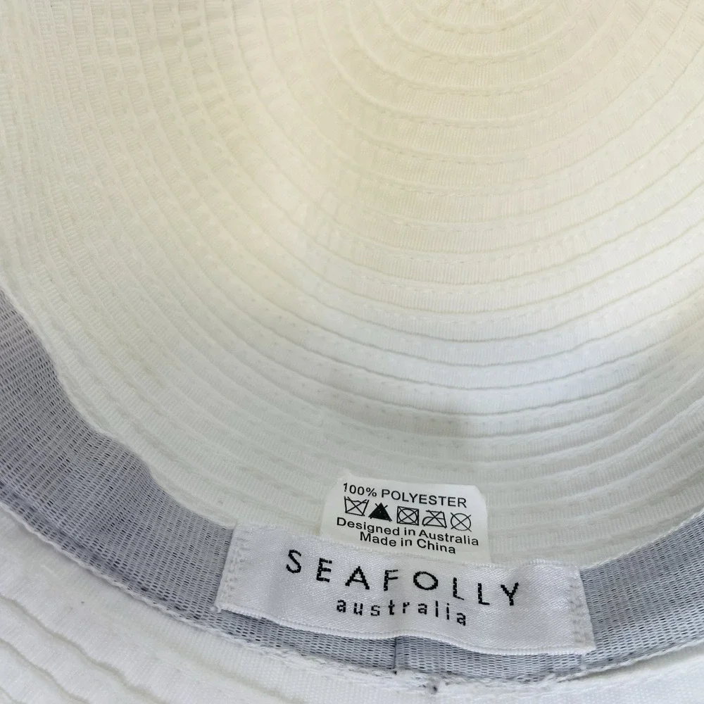 Seafolly Australia Hat Wide Brim Women's Hat Beach Travel One Size‎ White